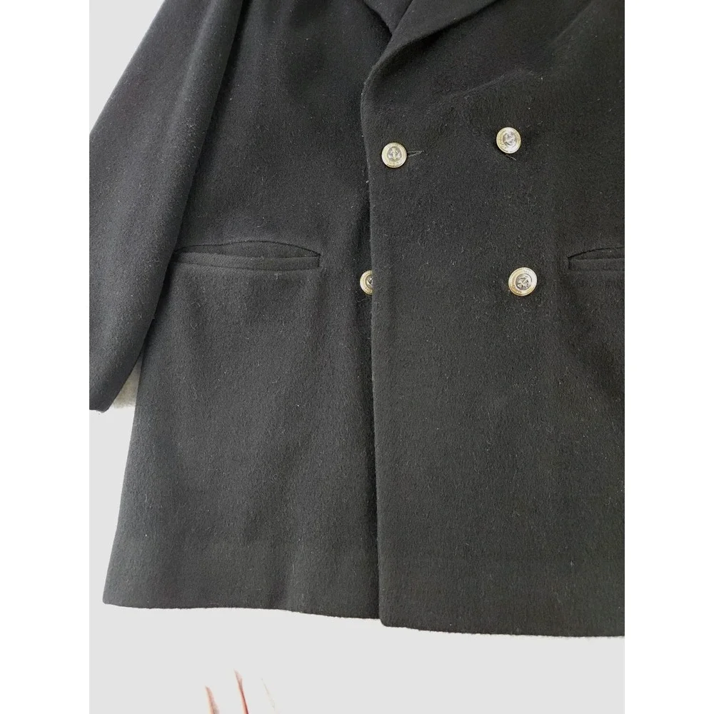 Vintage J.G. Hook Black Wool Jacket Med‎ Length Overcoat Winter USA Women's L/XL